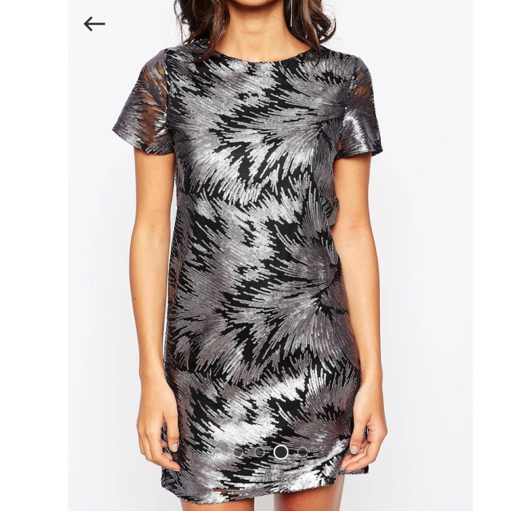 Warehouse Sequin Shift Dress Practically New - image 3